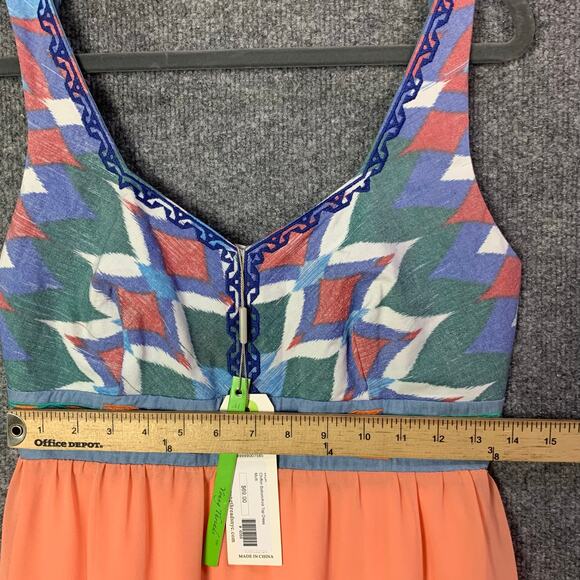 NEW Young Threads Chiffon Bottom/Knit Top Dress Boho Embroidered SZ M - Picture 7 of 12